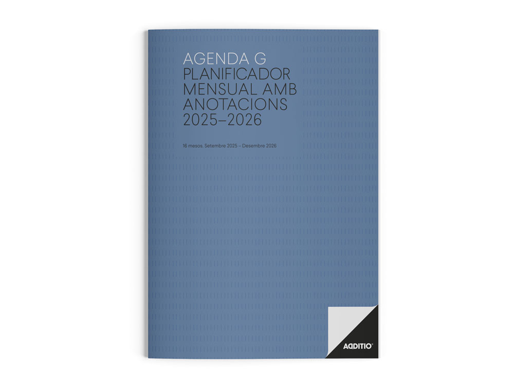 AGENDA ESCOLAR G ADDITIO MES A LA VISTA 2025-2026 CALENDARIO DE PLANIFICACION 19,5 X 28,5 CM EN CATALAN