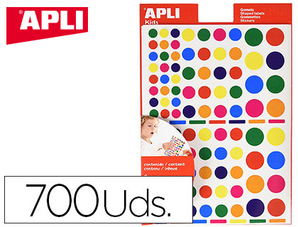 GOMETS APLI AUTOADHESIVO FORMAS SURTIDAS MULTICOLOR BLISTER DE 6 HOJAS