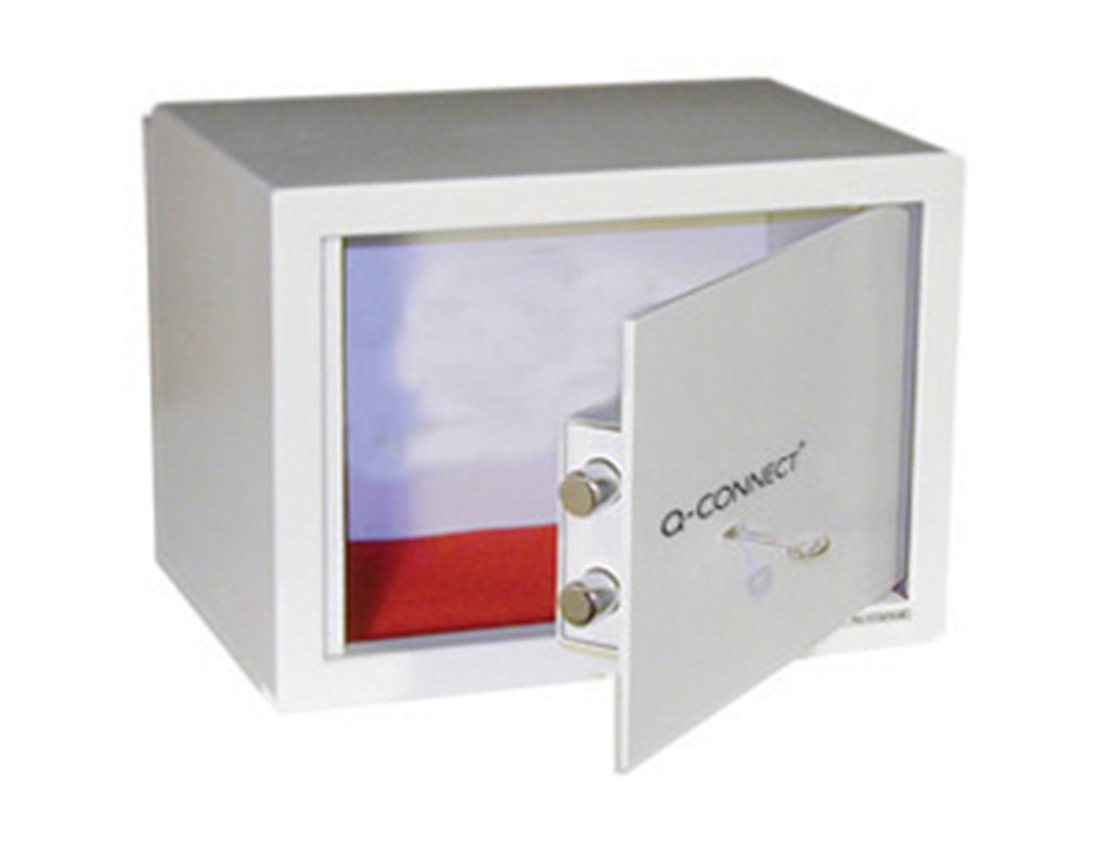 CAJA DE SEGURIDAD Q-CONNECT DOBLE PASADOR CAPACIDAD 10L CON ACCESORIOS FIJACION 296X140X196 MM