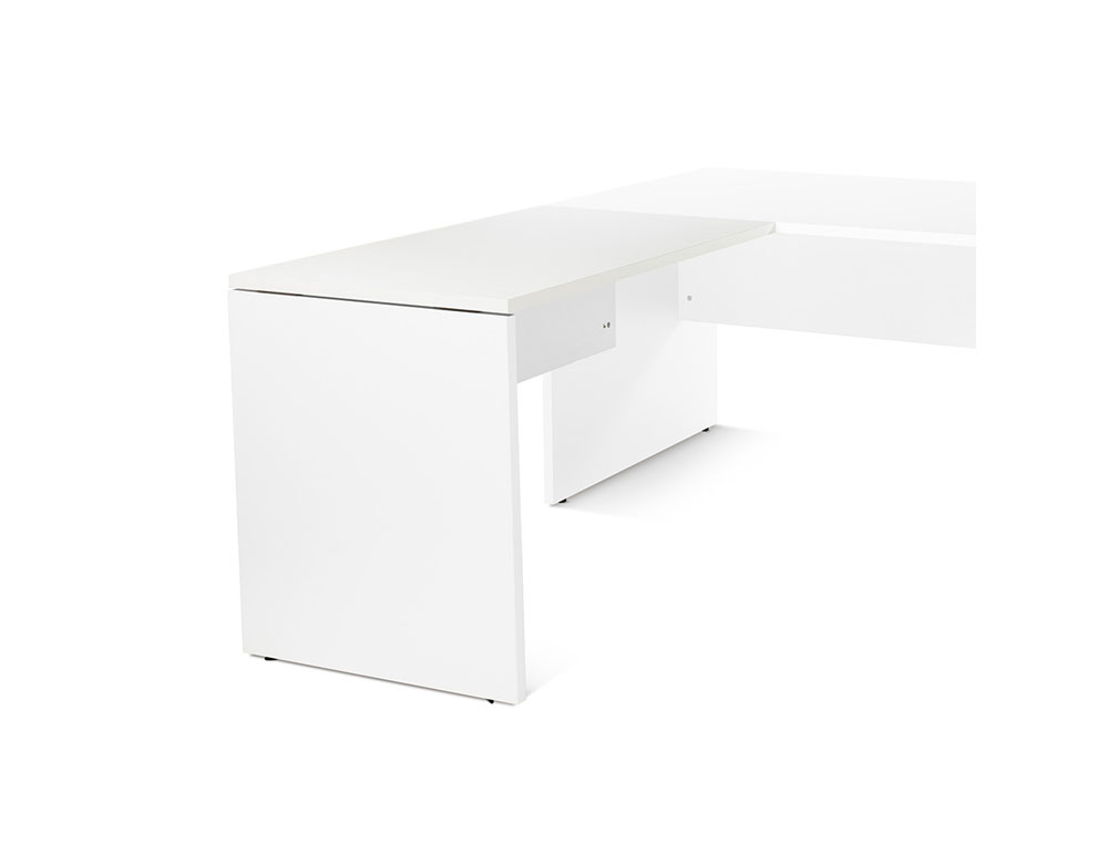 ALA PARA MESA ROCADA SERIE WORK 100X60 CM DERECHA O IZQUIERDA ACABADO AW04 BLANCO/BLANCO