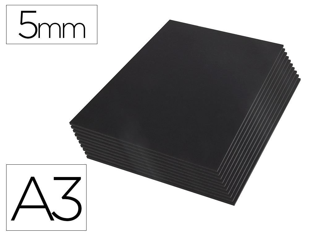 CARTON PLUMA LIDERPAPEL NEGRO DOBLE CARA DIN A3 ESPESOR 5 MM
