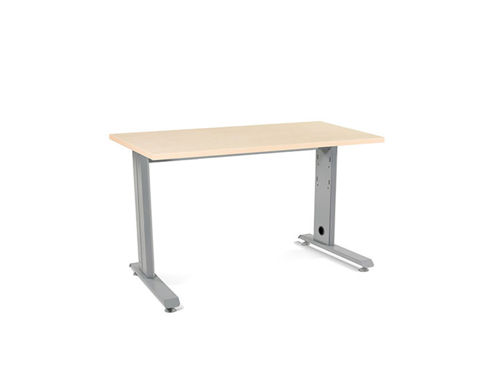 MESA DE OFICINA ROCADA METAL 2000AC01 ALUMINIO /HAYA 120X60 CM