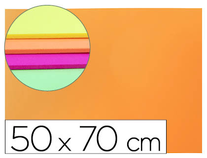 GOMA EVA LIDERPAPEL 50X70CM 60G/M2 ESPESOR 2MM FLUOR NARANJA