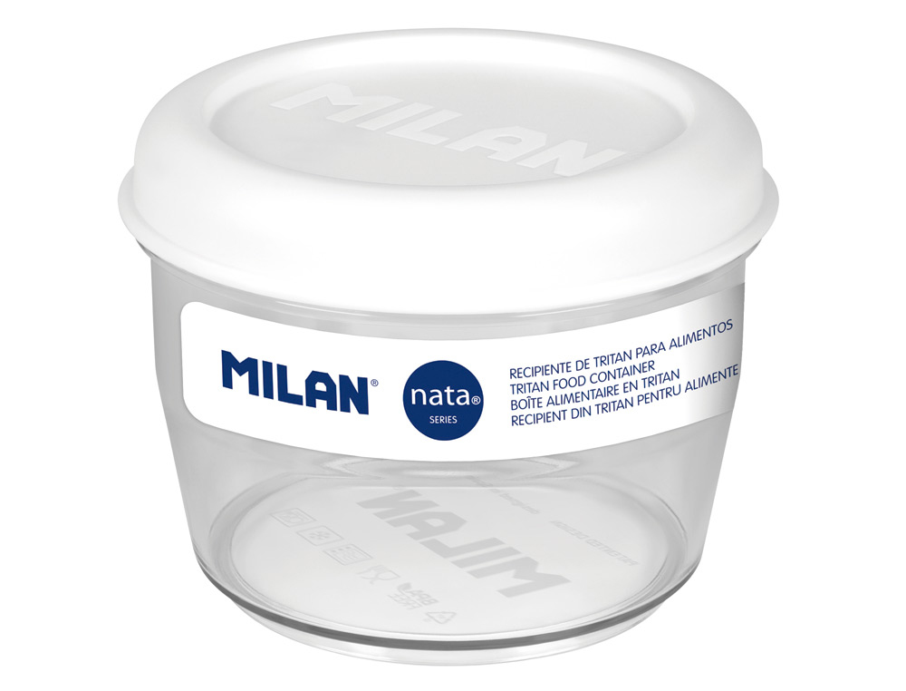 FIAMBRERA MILAN TRITAN SERIE NATA 624 HERMETICA REDONDA CAPACIDAD 0,5 LITROS COLOR BLANCO