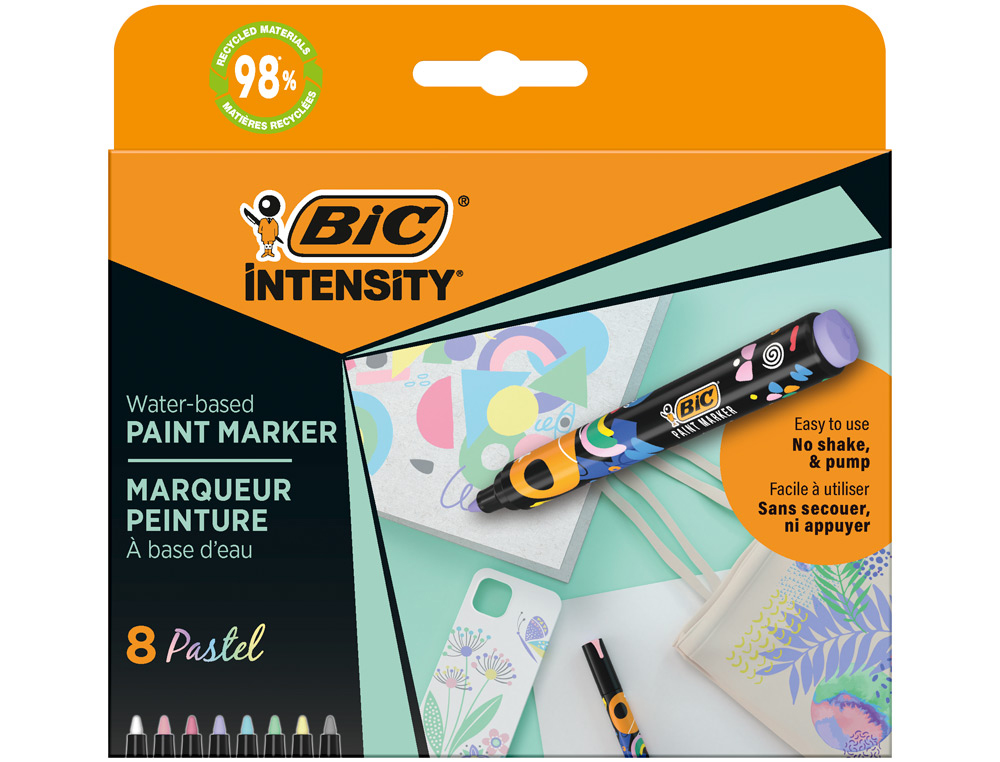 ROTULADOR BIC INTENSITY PAINT MARKER BLISTER DE 8 UNIDADES COLORES PASTEL SURTIDOS