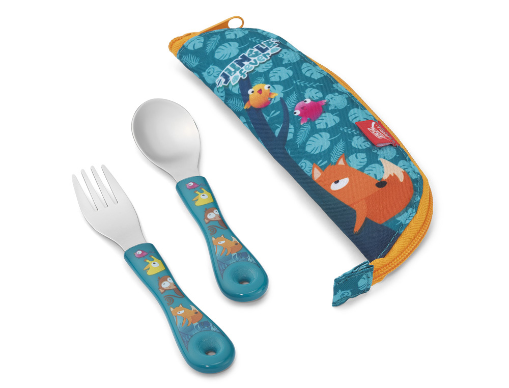 SET CUBIERTOS CUCHARA + TENEDOR MAPED JUNGLE FEVER