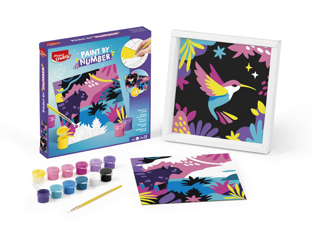 CUADERNO DE COLOREAR MAPED PINTA POR NUMEROS LEOPARDO/PAJARO
