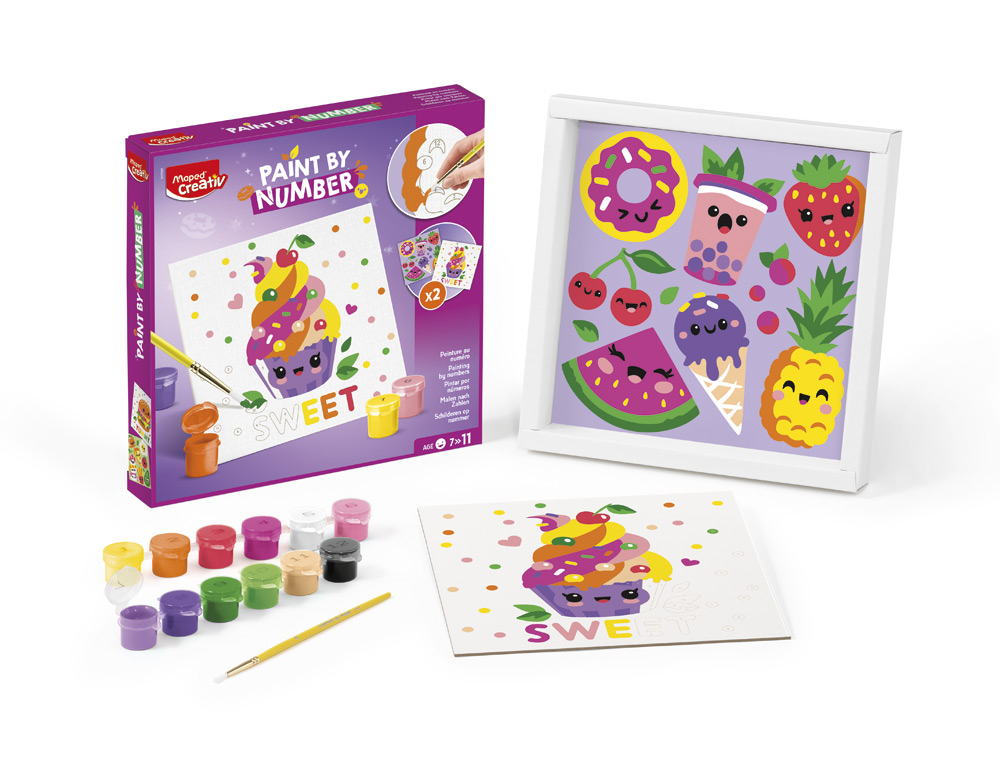 CUADERNO DE COLOREAR MAPED PINTA POR NUMEROS KAWAI FOOD POSTRE