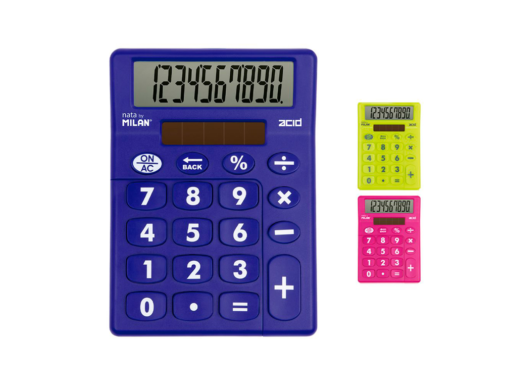 CALCULADORA MILAN SOBREMESA ACID 10 DIGITOS COLORES SURTIDOS
