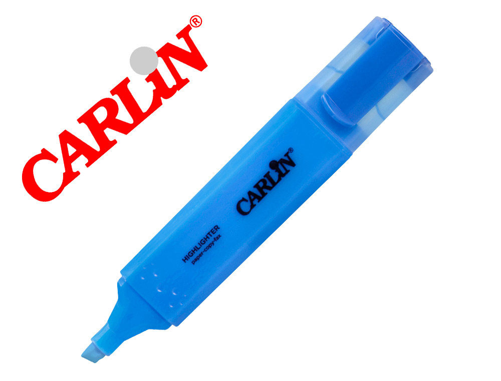 ROTULADOR CARLIN FLUORESCENTE AZUL PUNTA BISELADA