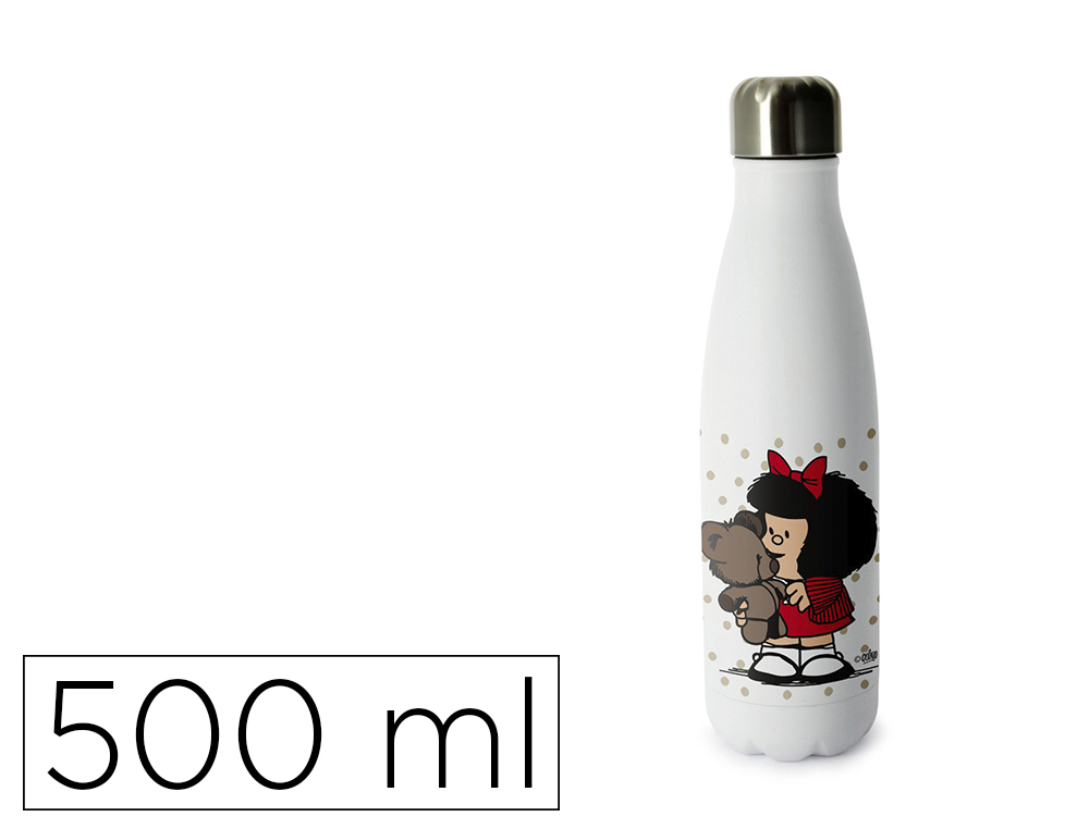 BOTELLA PORTALIQUIDOS GRAFOPLAS ACERO INOXIDABLE TERMICA MAFALDA OSITO 500 ML
