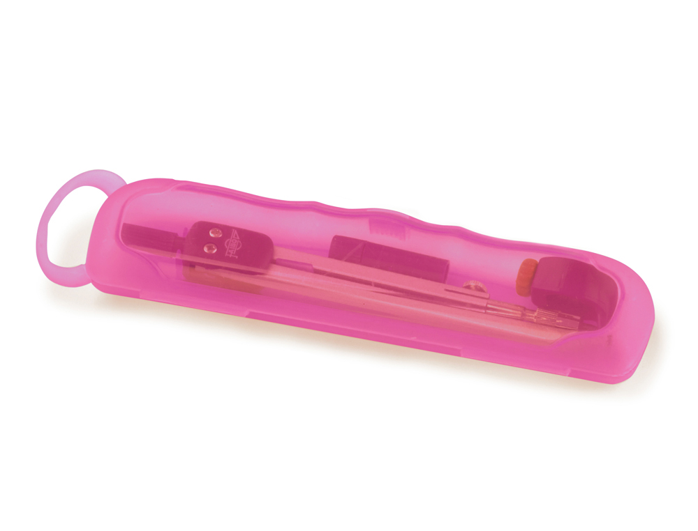 COMPAS FAIBO CON ADAPTADOR UNIVERSAL CON ESTUCHE PLASTICO COLOR VIOLETA