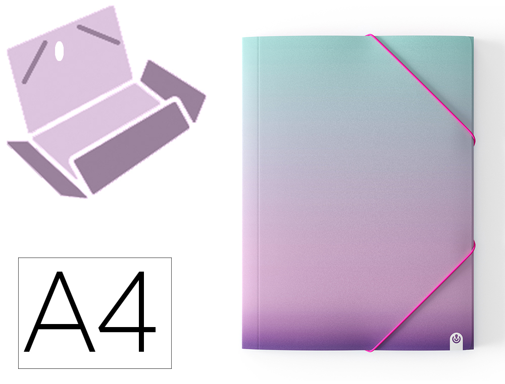 CARPETA CARCHIVO GOMAS POLIPROPILENO TRES SOLAPAS FOLIO UNITED VIOLETA