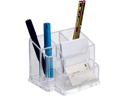 ORGANIZADOR DE SOBREMESA ARCHIVO 2000 6 COMPARTIMENTOS TRANSPARENTE CON TACO DE PAPEL 105X155X100 MM