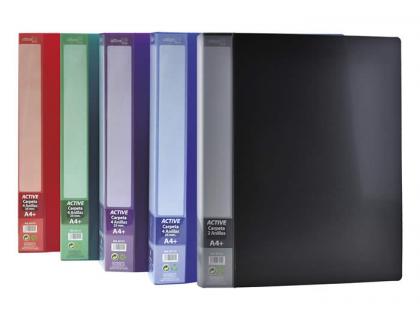 CARPETA 4 ANILLAS DE 25 MM OFFICE BOX ACTIVE DIN A4 POLIPROPILENO COLORES SURTIDOS